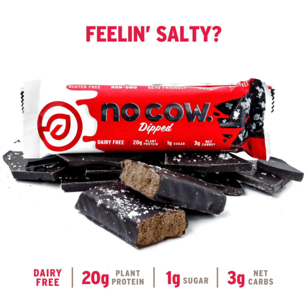 No Cow - Dipped, Chocolate Sea Salt Bar, 60g