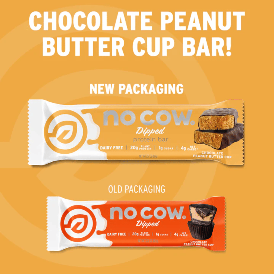 No Cow - Dipped, Chocolate Peanut Butter Cup Bars, 60g