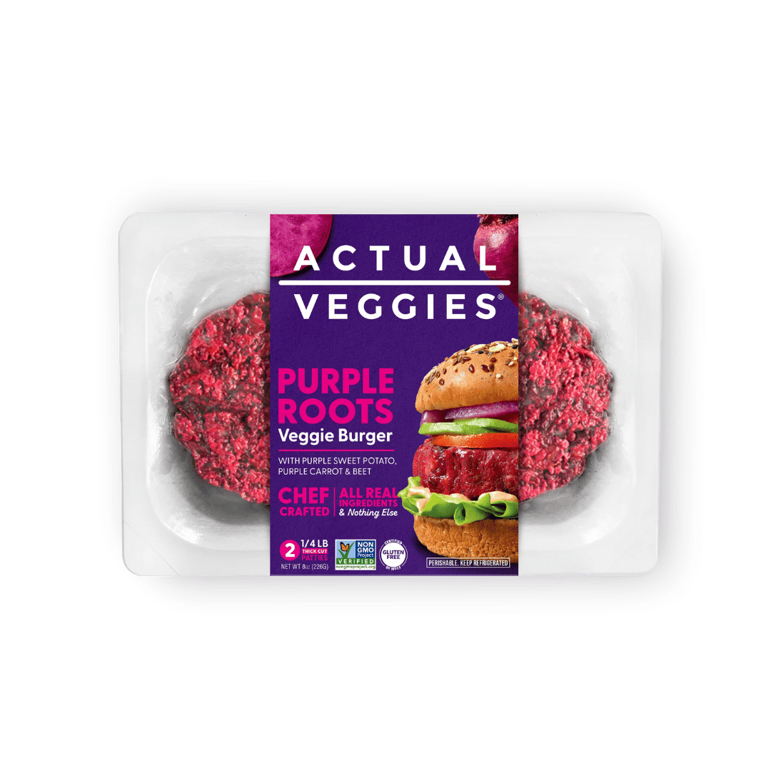 Actual Veggies - Purple Roots Veggie Burger, 3 oz