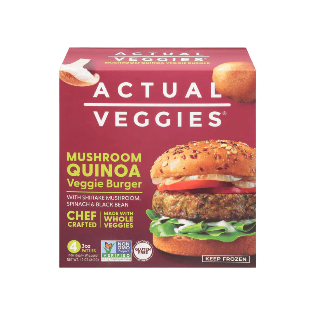 Actual Veggies - Mushroom Quinoa Veggie Burger, 3 oz