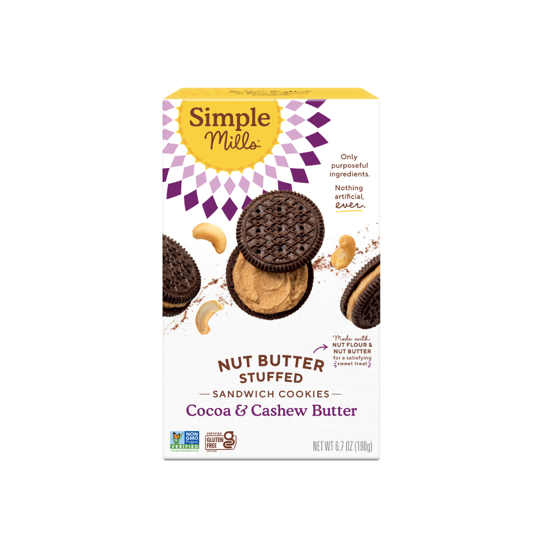 Simple Mills - Cocoa Cashew Butter Sandwich Cookie, 6.7 oz