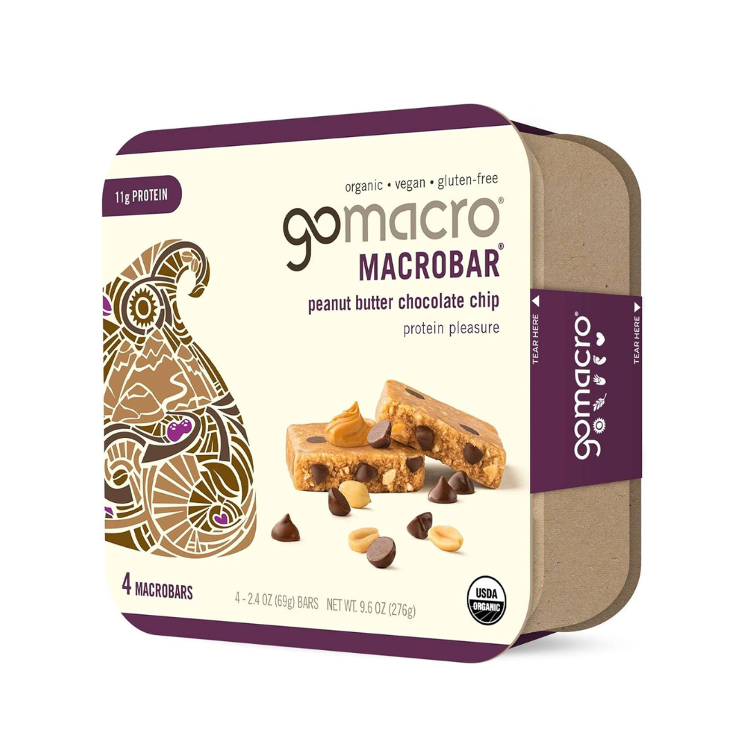 Gomacro - Peanut Butter Chocolate Chip, Pack of 4, 2.4 OZ